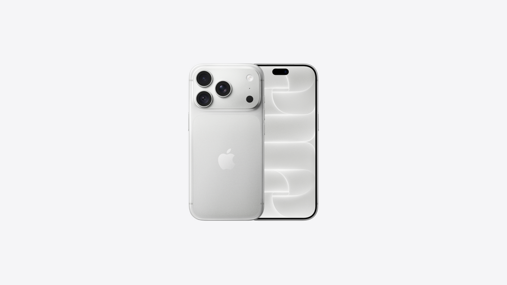 iPhone 18 Pro en color plata, visto por delante y por detr&aacute;s